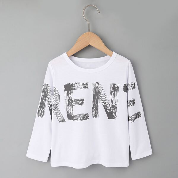 

Toddler Boys Letter Graphic Tee, White