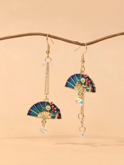 Fan Decor Drop Earrings