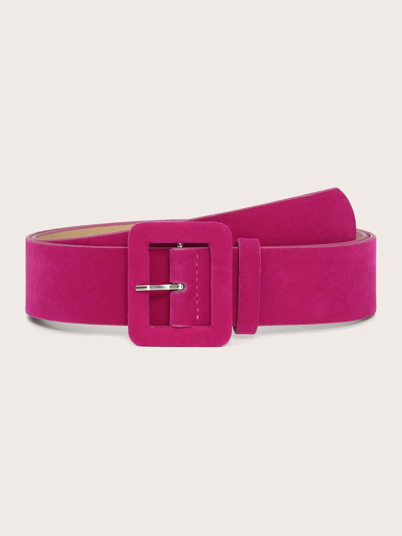 Rectangle Buckle Belt - Hot Pink - View 1