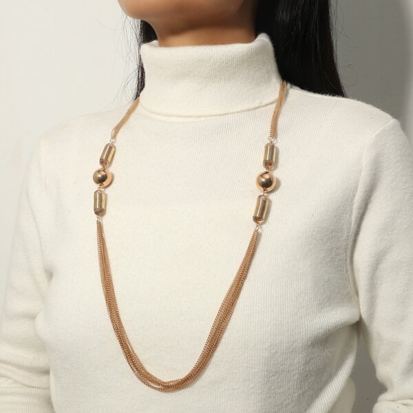 

Round Ball Decor Necklace, Gold