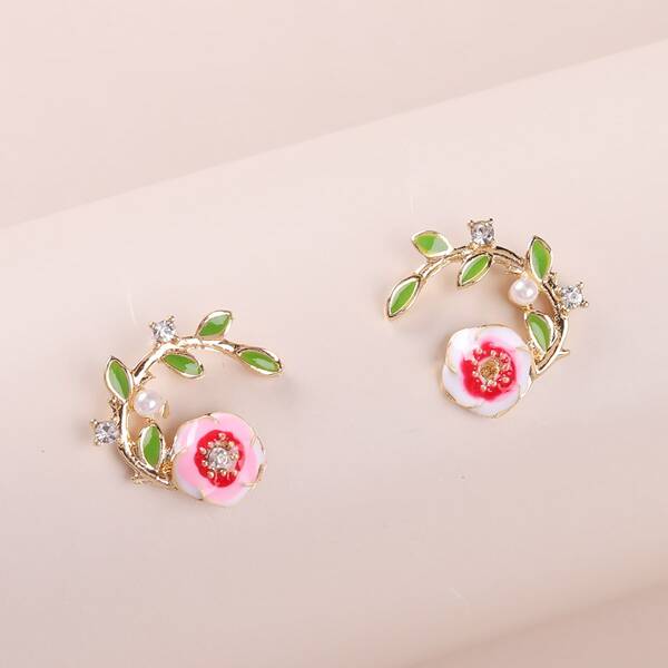 

Flower Decor Earrings, Multicolor