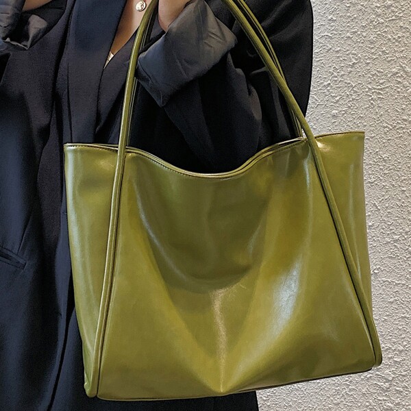 

Minimalist Shoulder Tote Bag, Green