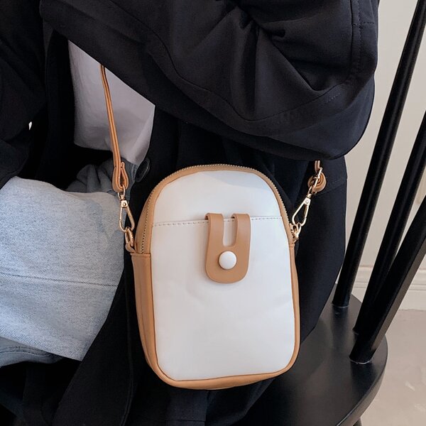 

Two Tone Crossbody Bag, Beige