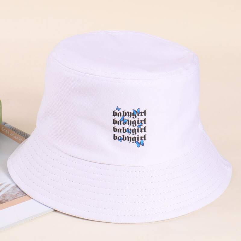 

Letter Graphic Bucket Hat, White