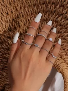 Nhẫn Pha lê kim cương - Bạc - Xem 1