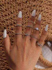 Nhẫn Pha lê kim cương - Bạc - Xem 5