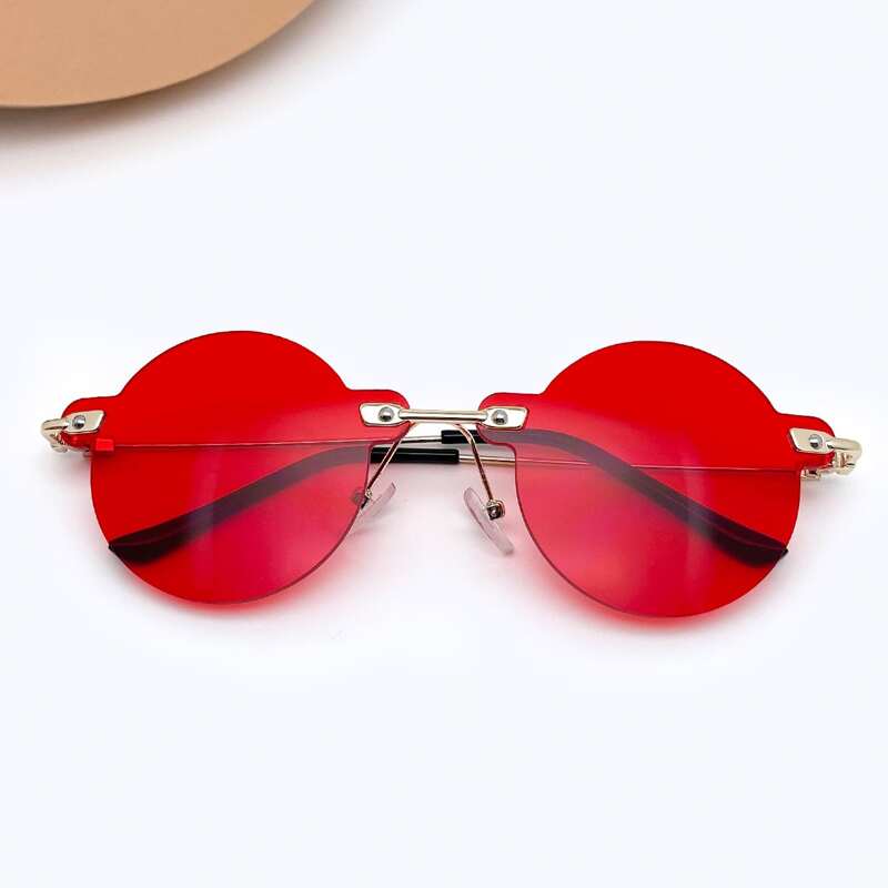 

Round Lens Rimless Sunglasses