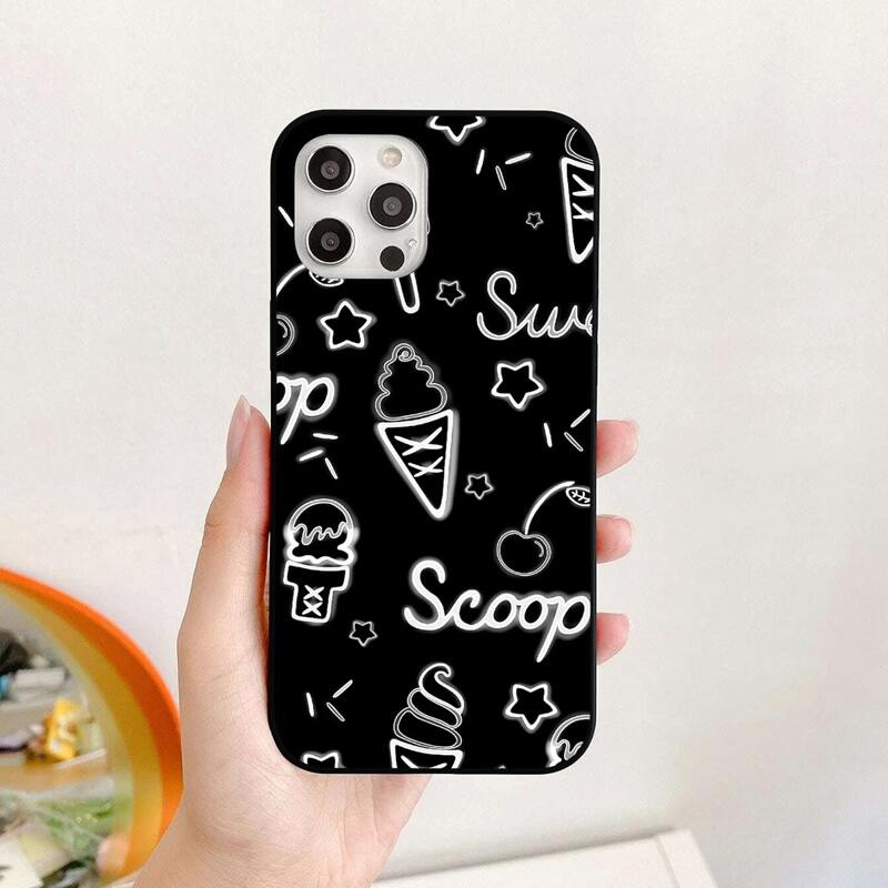 

Ice Cream & Letter Graphic Phone Case, Multicolor