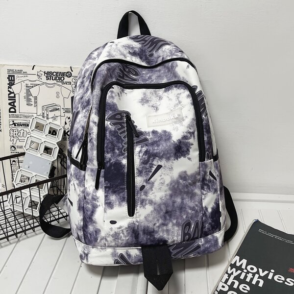 

Boys Tie Dye Letter Graphic Backpack, Multicolor