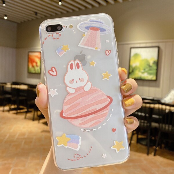 

Cartoon Rabbit Clear Phone Case