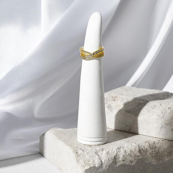 

14K GOLD PLATED ZIRCON DECOR CUFF RING