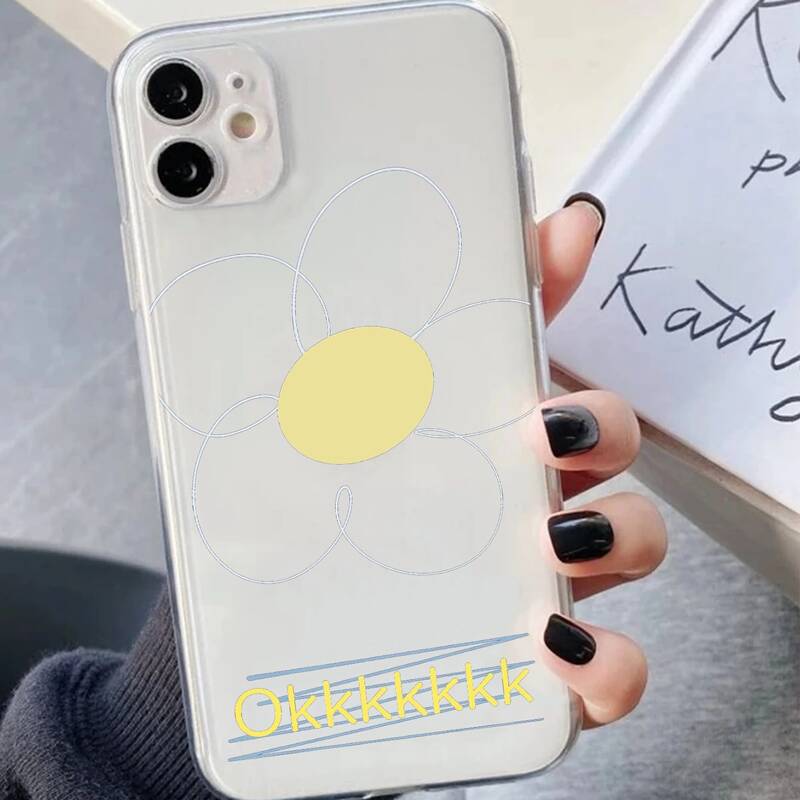 

Flower & Letter Graphic Phone Case, Multicolor