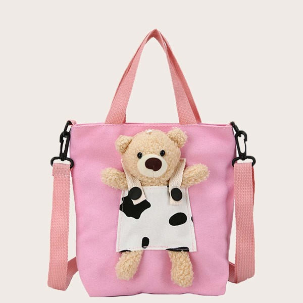 

Girls Doll Decor Shoulder Bag, Pink