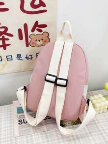 Niñas 3d Mochila con diseño de dibujos animados - Rosa - Ver 2