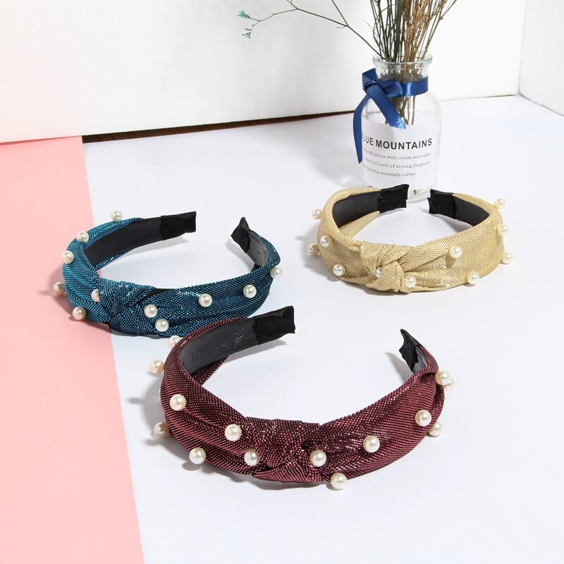 

3pcs Faux Pearl Decor Headband, Multicolor