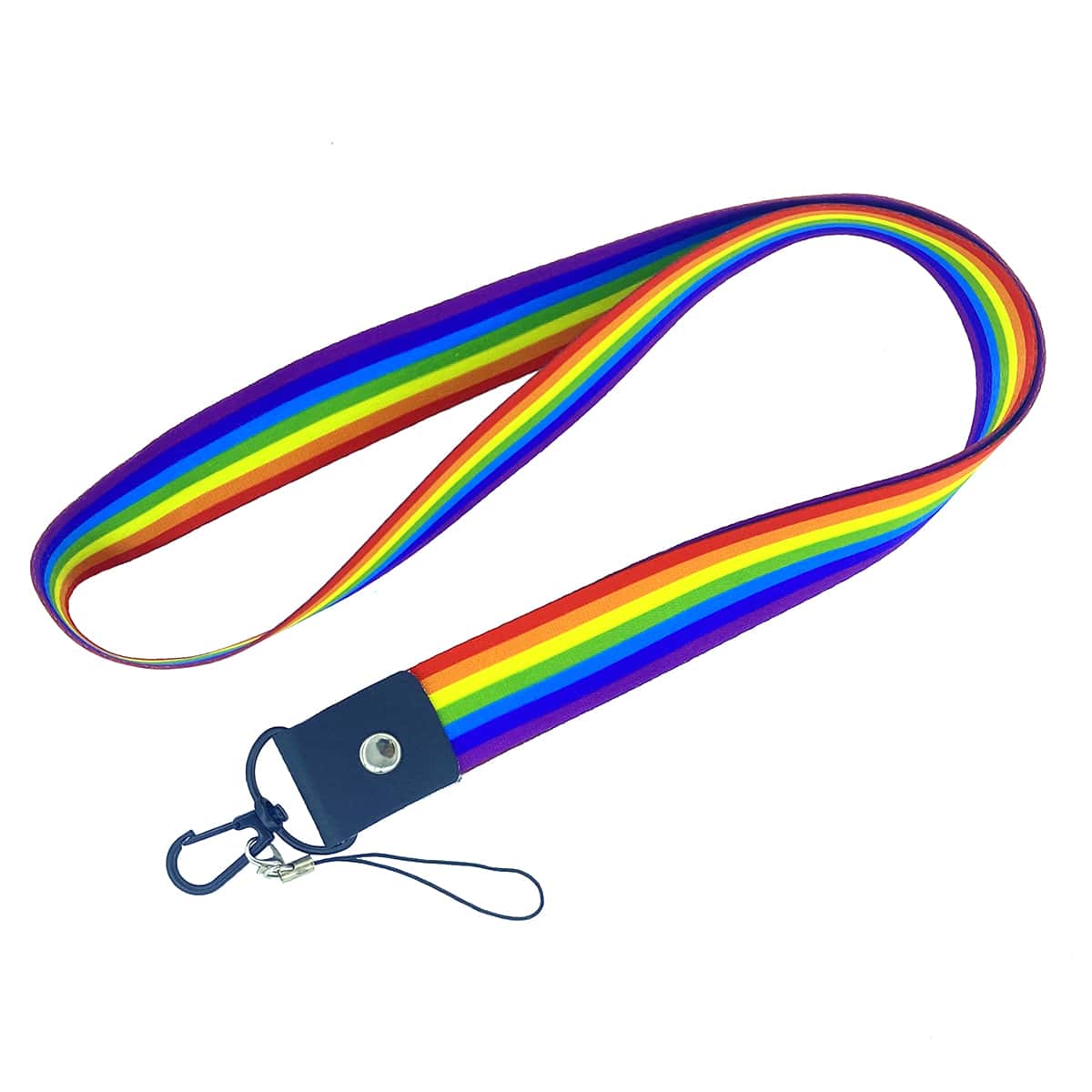 

1pc Rainbow Stripe Print Lanyard, Multicolor