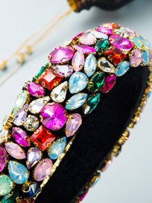 1 件天鹅绒全钻装饰头带 - 彩色 - 查看 3