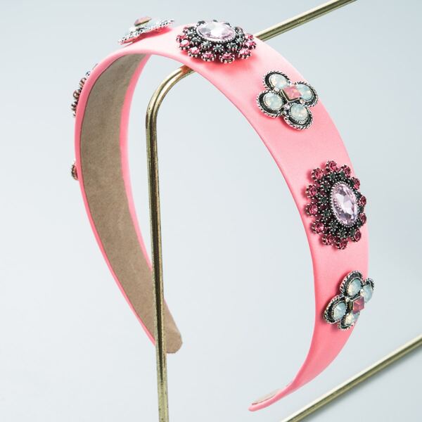 

Zircon & Rhinestone Decor Headband, Pink