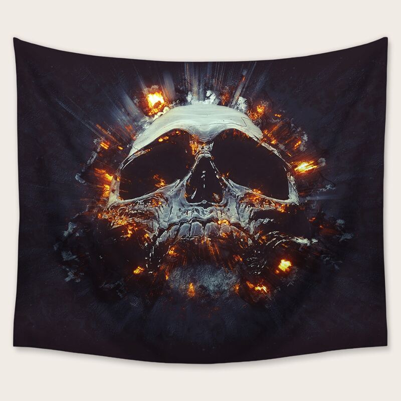 

Halloween Skull Pattern Tapestry, Multicolor