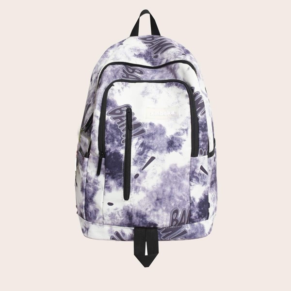 

Tie Dye Letter Graphic Backpack, Multicolor