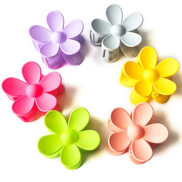

6pcs Flower Decor Hair Claw, Multicolor