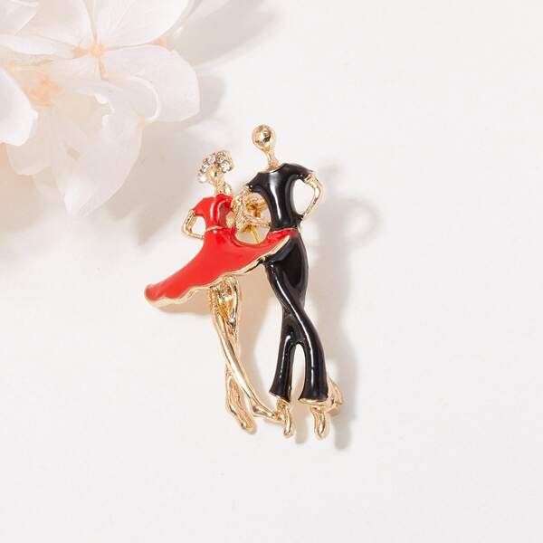 

Figure Design Brooch, Multicolor