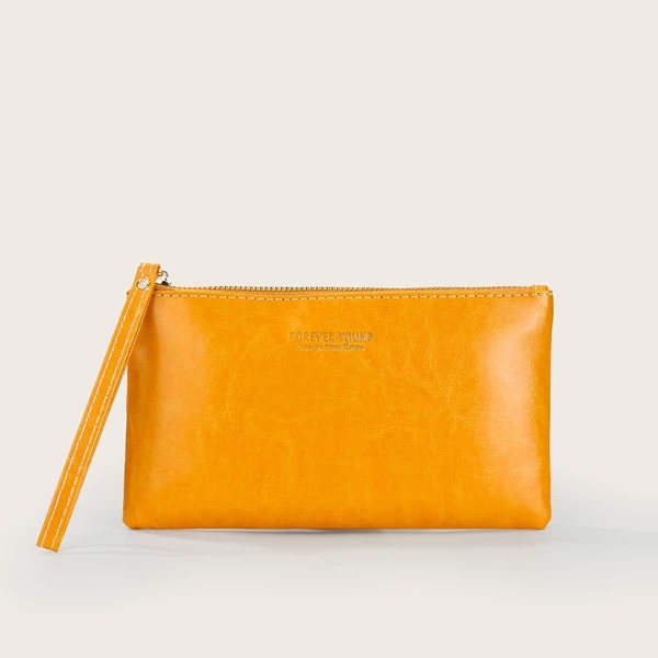 

Letter Graphic Clutch Bag, Yellow