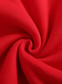 INAWLY Solid Drop Shoulder Sweatshirt,Long Sleeve Tops Pullover Fall - Red - View 5