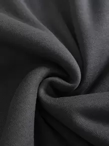 SHEIN EZwear Áo nỉ màu trơn Giải trí - Màu xám đen - Xem 5