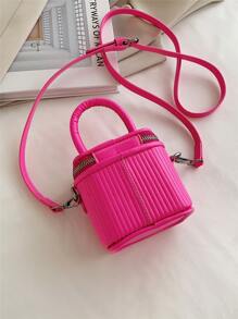 Đúng mốt Mini Thùng Cái túi Son môi Cái túi Cái túi - Hồng - Xem 6