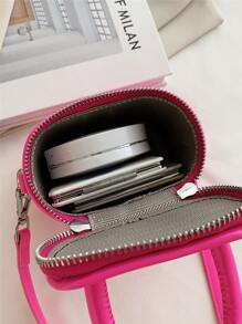 Đúng mốt Mini Thùng Cái túi Son môi Cái túi Cái túi - Hồng - Xem 5