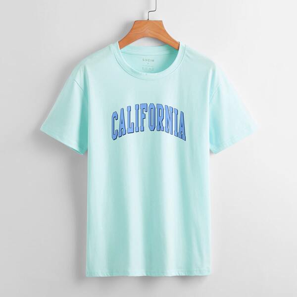

Letter Graphic Short Sleeve Tee, Mint green