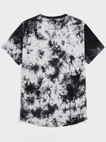 Manfinity VCAY Maglietta a maniche corte da uomo con grafica a lettere e effetto tie-dye, moda, regalo per il fidanzato, per uscire