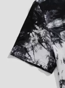 Manfinity VCAY Maglietta a maniche corte da uomo con grafica a lettere e effetto tie-dye, moda, regalo per il fidanzato, per uscire