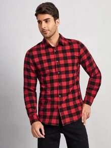 GENTILAND Nam Áo sơ mi Bông Kẻ sọc Trâu - Nhiều màu - Xem 5