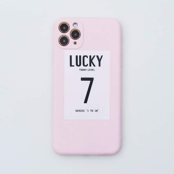 

Letter Graphic Phone Case, Pink