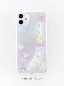 Bear Decor Hand Strap Phone Case - Multicolor - View 3