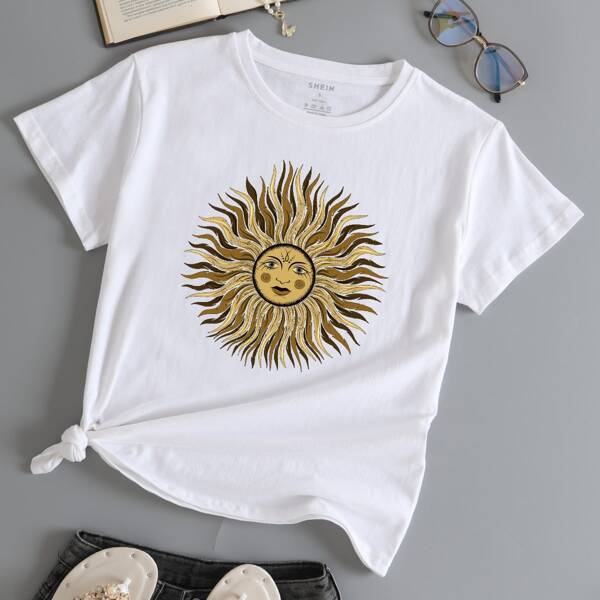 

Abstract Sun Print Tee, White