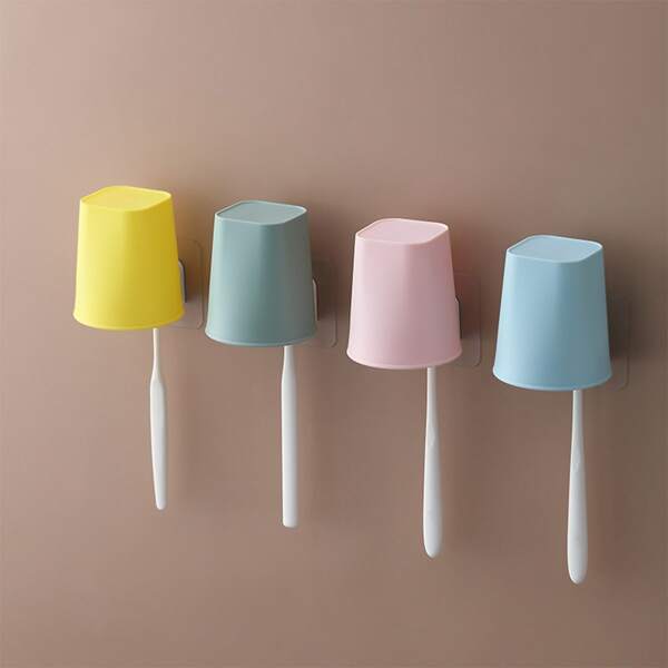 

1set Random Color Toothbrush Holder & Gargle Cup, Multicolor