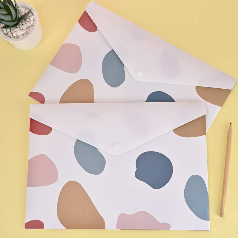 

1pc Color Block File Bag, Multicolor