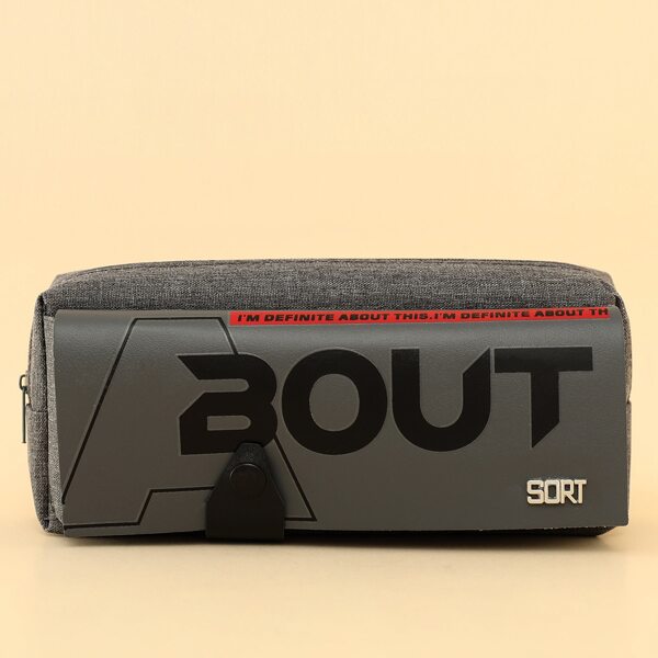 

Letter Graphic Pencil Bag, Dark grey