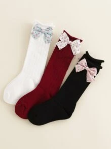 3 cặp Baby Bow trang trí Crew Socks - Nhiều màu - Xem 1
