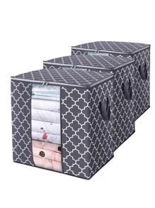 1入組幾何樣式收納袋 - 灰色 - 查看 1