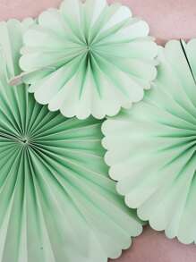 6pcs Paper Fan Decoration - Mint Green - View 2