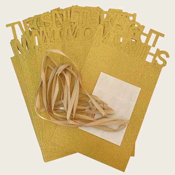 

1set Glitter Pull Flag, Gold