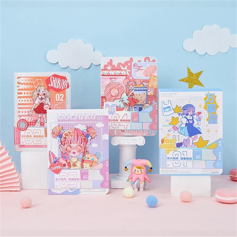 

1pc Cartoon Graphic Cover Random Notebook, Multicolor