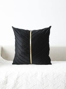 Miater Vỏ gối nhăn mà không đầy, vỏ gối ném đơn giản màu đen không có gối chèn, thích hợp cho ghế sofa, phòng khách - màu đen - Xem 4