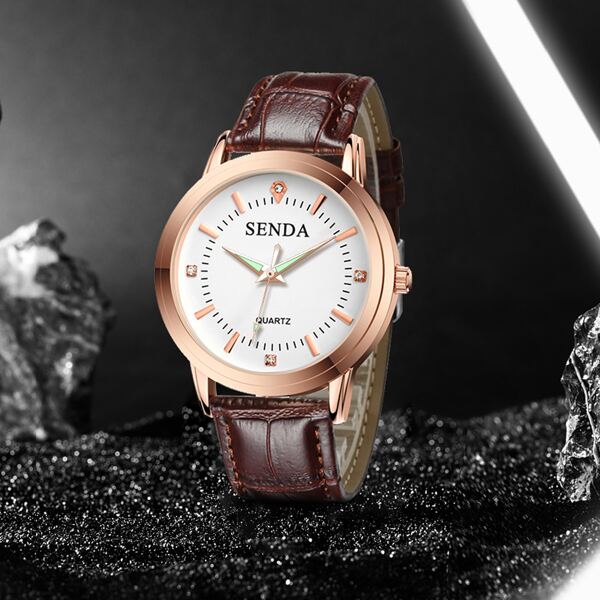 

Men Rhinestone Decor Quartz Watch