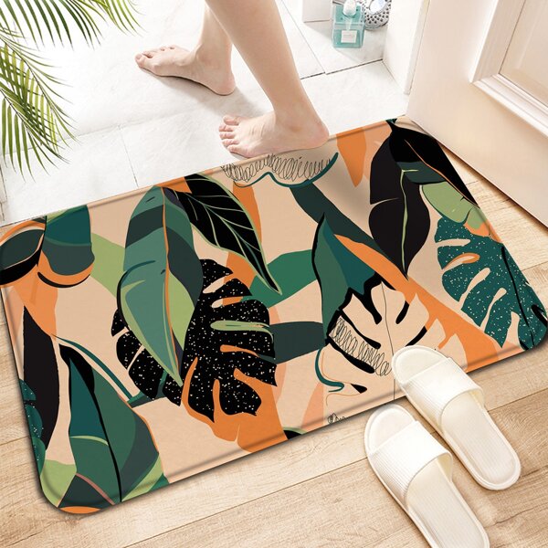 

Leaf Pattern Floor Mat, Multicolor