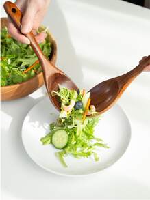 2 件套木制勺子和叉子套装学校用品、圣诞礼物 - 棕色 - 查看 2